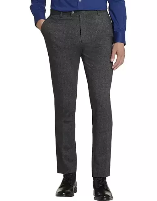 Paisley & Gray Men's Slim Fit Herringbone Suit Separates Pants Black Charcoal Herringbone