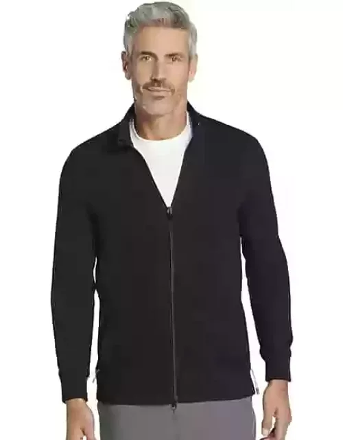 Awearness Kenneth Cole Men's Slim Fit Full Zip Performance Sweater Black