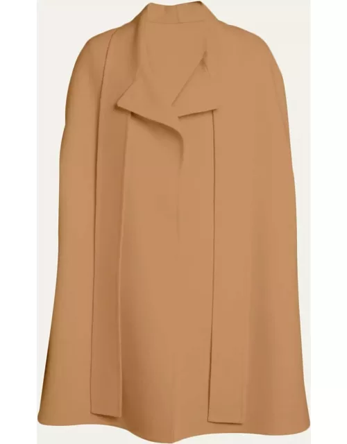 Wool-Cashmere Cape with Tie