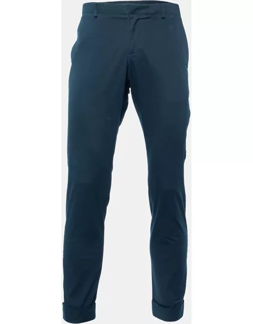 Gucci Midnight Blue Cotton Riding Tapered Trousers