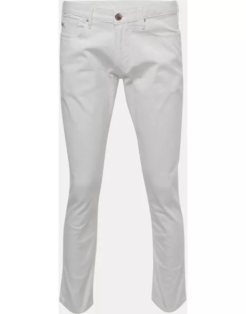 Emporio Armani White Denim Slim Fit Jeans L/Waist 34.5"