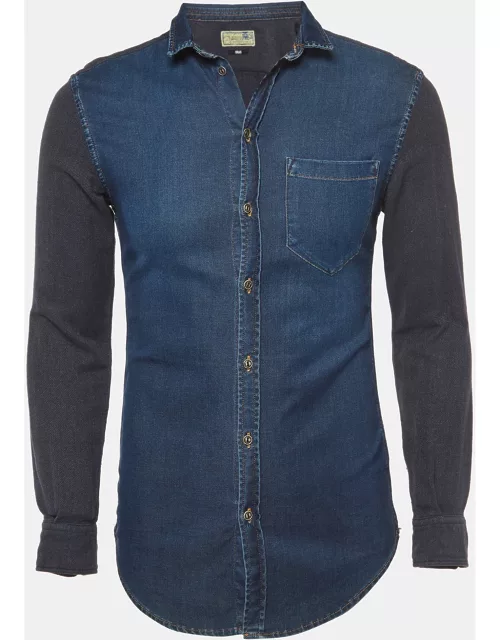 D & G Brad Blue Denim Button Front Full Sleeve Shirt
