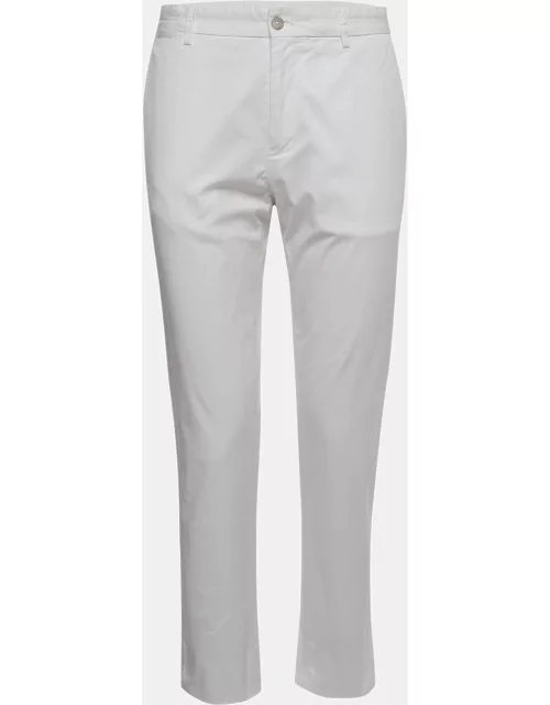 Dolce & Gabbana White Cotton Straight Fit Trousers