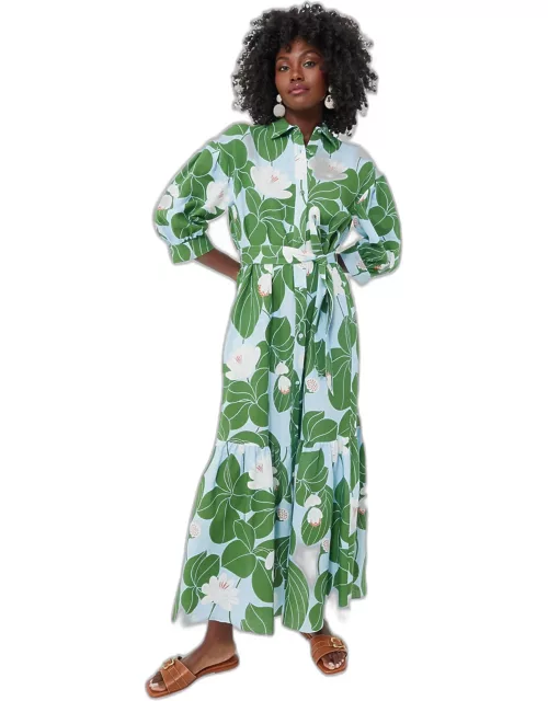 Green Waterlily Bianca Linen Dres