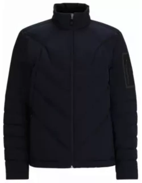 Down-filled jacket with water-repellent finish- Dark Blue Men's Down Jacket