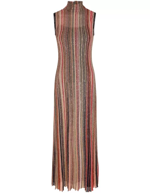 Missoni Striped Embellished Ribbed-knit Maxi Dress - Multicoloured - 46 (UK16 / XL)