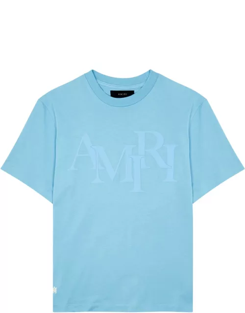Amiri Logo-appliquéd Cotton T-shirt - Light Blue