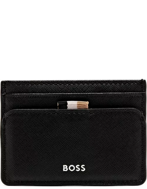 Boss Logo Leather Card Holder - Black
