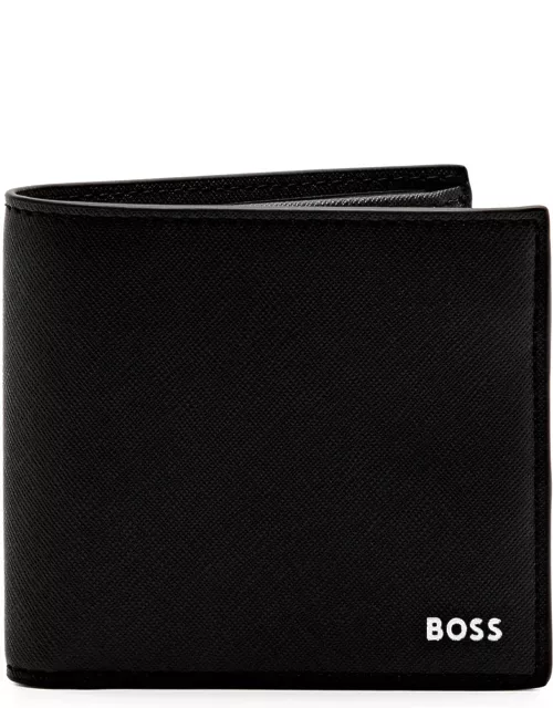 Boss Logo Leather Wallet - Black