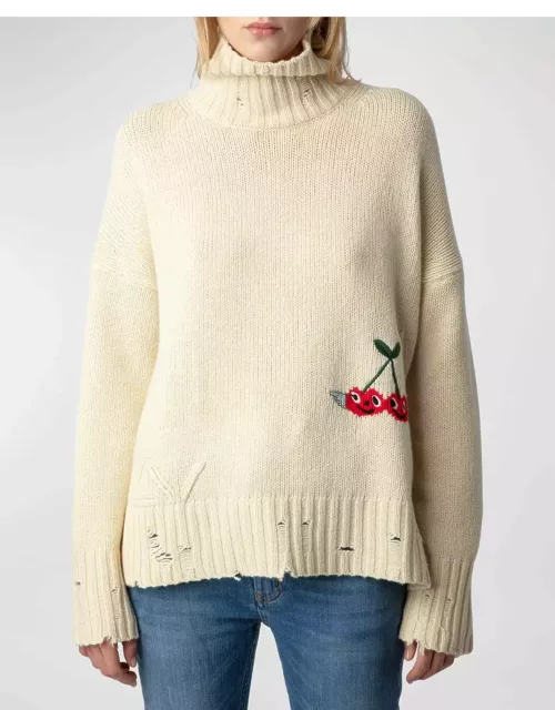 Bleeza Embroidered Turtleneck Sweater