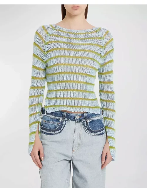 Brushed Stripe Cropped Sweater