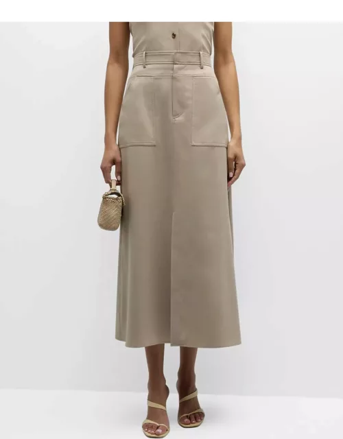 Tessa Slit A-Line Midi Skirt