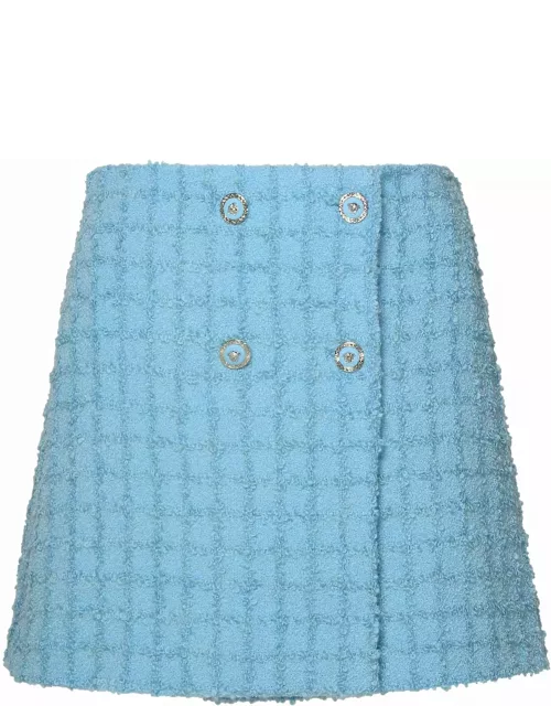 Versace Skirt In Light Blue Virgin Wool Blend
