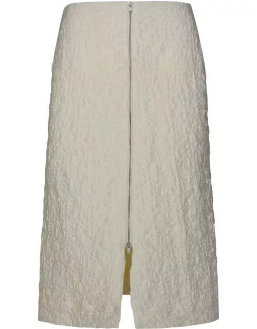 Jil Sander White Cotton Blend Skirt