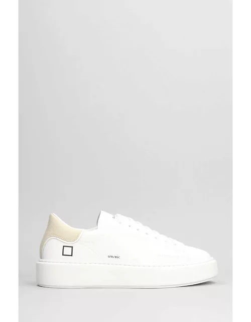 D.A.T.E. Sfera Basic Sneakers In White Suede And Leather