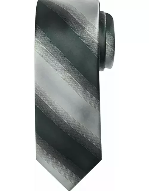 Egara Men's Narrow Shaded Stripe Tie Green
