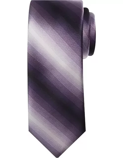 Egara Men's Narrow Shaded Stripe Tie Purple