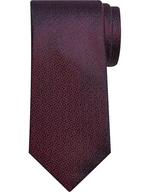 Joseph Abboud Men's Narrow Stylized Starry Tie Burgundy