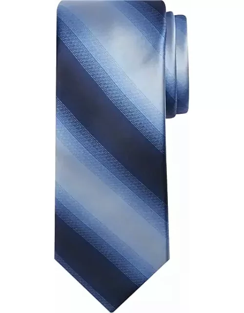 Egara Big & Tall Men's Narrow Shaded Stripe Tie Blue