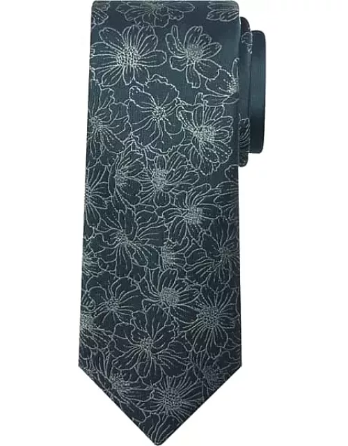 Egara Big & Tall Men's Narrow Floral Panel Tie Pine
