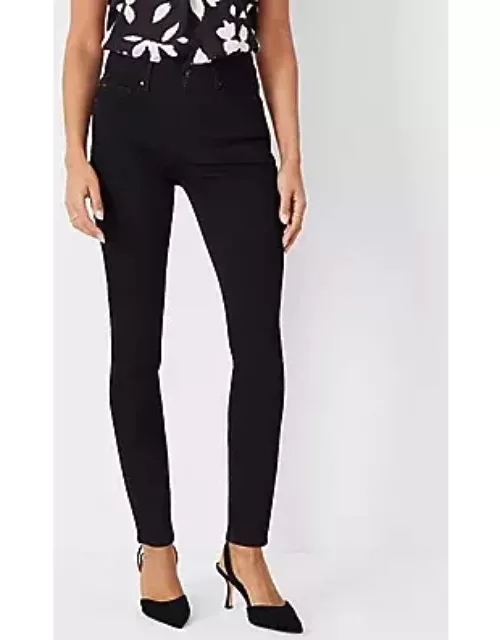 Ann Taylor Mid Rise Skinny Jeans in Classic Black Wash