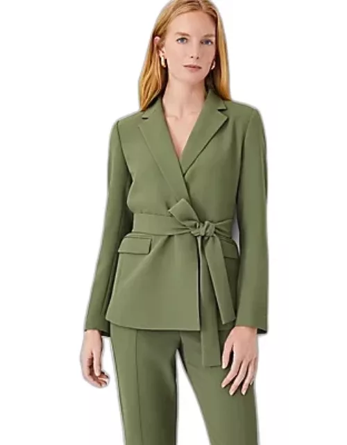 Ann Taylor The Belted Blazer in Crepe