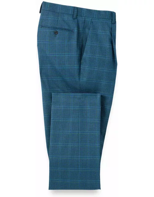 Microfiber Houndstooth Single Pleat Suit Pant