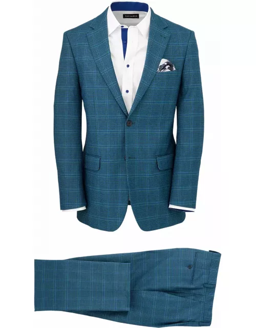 Microfiber Houndstooth Single Breasted Notch Lapel Suit