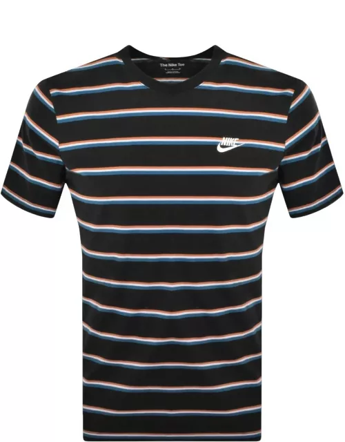 Nike Club Stripe T Shirt Black