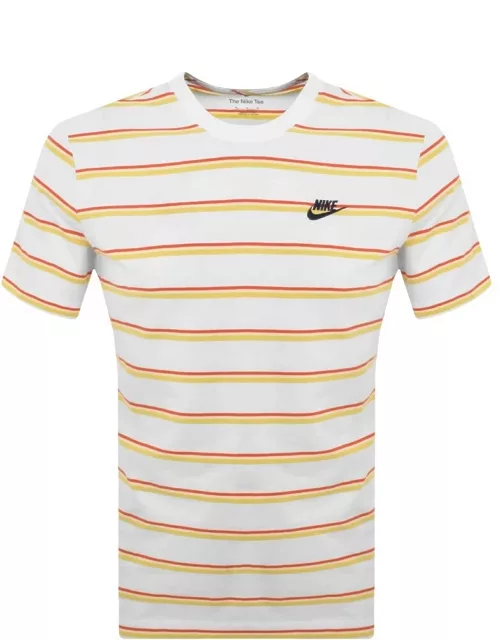 Nike Club Stripe T Shirt White