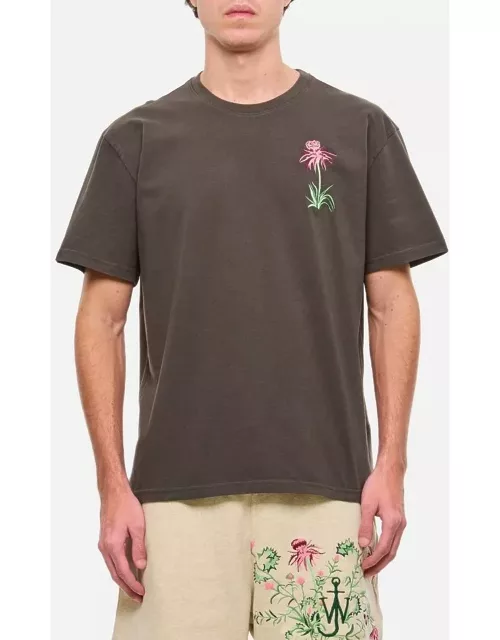 JW Anderson Thistle Embroidery T-shirt Brown
