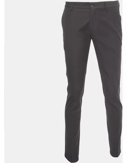 Dolce & Gabbana Black Wool Blend Slim Fit Pants