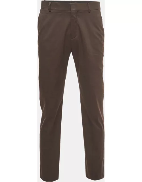 Hermes Brown Cotton Regular Fit Trousers