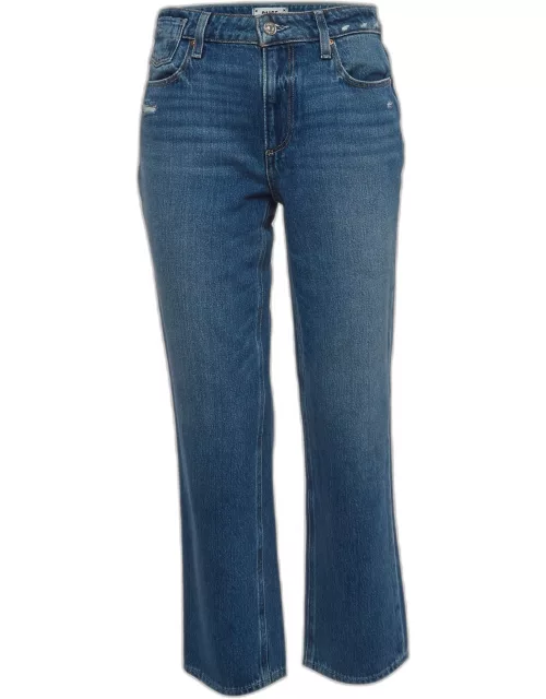 Paige Blue Distressed Denim Noella Jeans S Waist 26"
