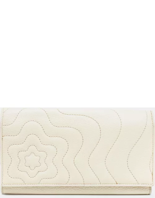 Montblanc Off White Leather Starisma Flap Continental Wallet