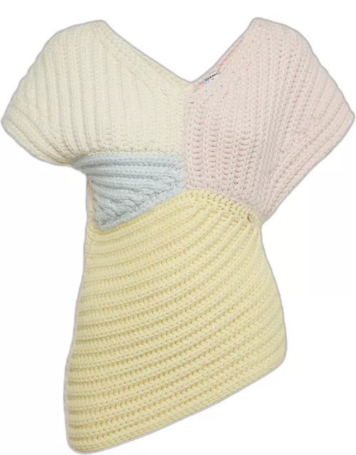 Chanel Multicolor Cashmere Knit Asymmetrical Pullover