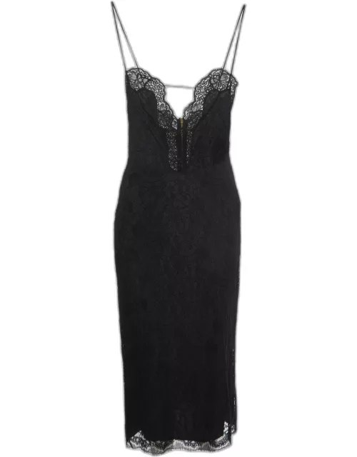 Gucci Black Lace Strappy Midi Dress
