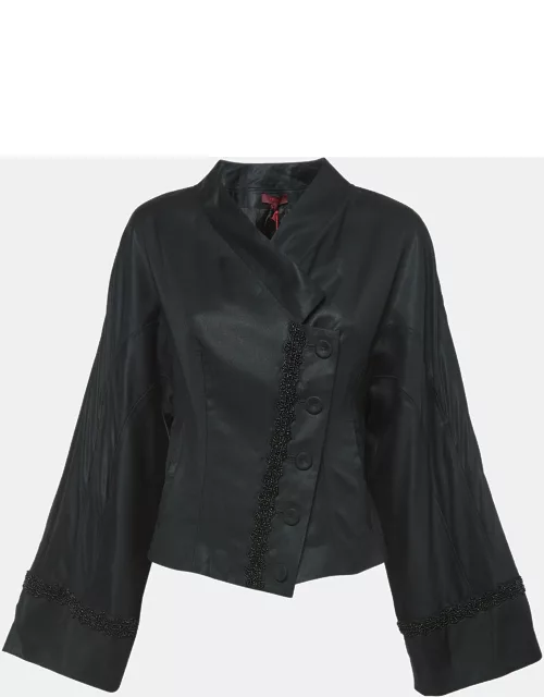 Kenzo Black Sequined Wool Buttoned Jacket