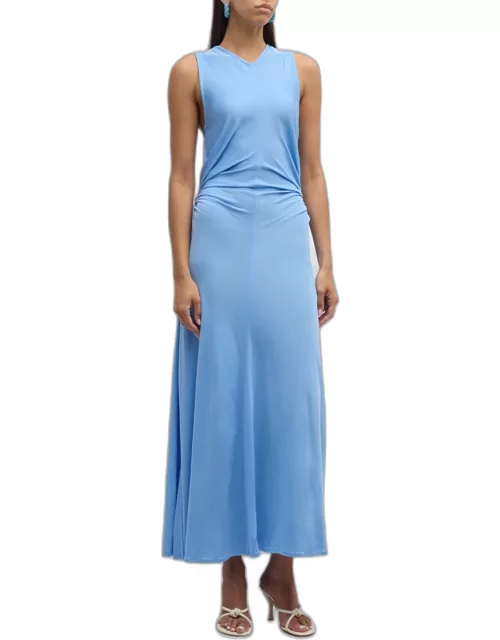 Twisted O-Ring Cutout Sleeveless Stretch Jersey Maxi Dres