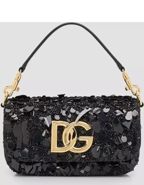 DG Logo Sequined Top-Handle Bag