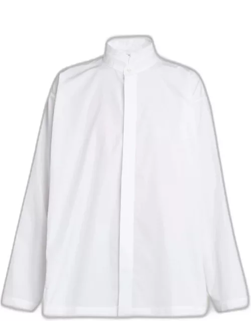 Side-Panel Shirt with Double Stand-Collar (Mid Plus Length)