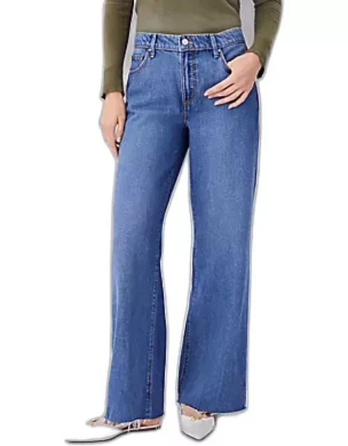 Ann Taylor AT Weekend Mid Rise Wide Leg Jeans in Original Medium Stone Wash