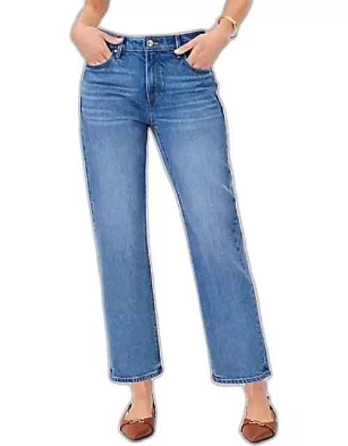 Ann Taylor Mid Rise Straight Jeans in Classic Indigo Wash