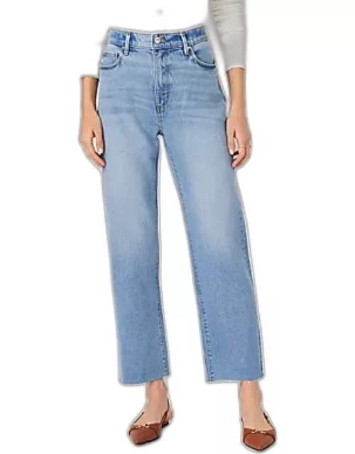 Ann Taylor AT Weekend Fresh Cut High Rise Straight Jeans in Light Vintage Wash