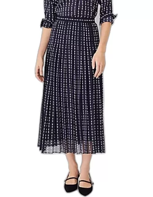 Ann Taylor Geo Pleated Midi Skirt