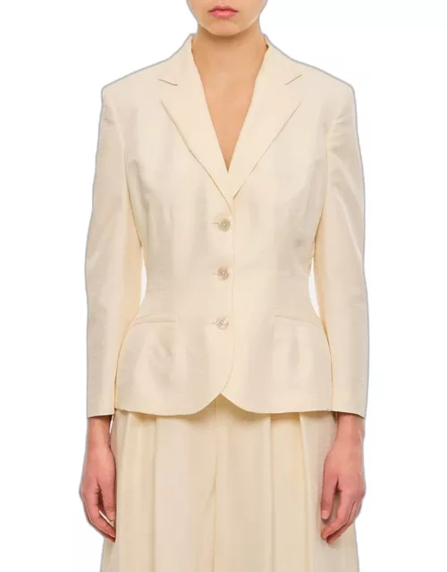 Ralph Lauren Collection Single-breasted Satin Jacket White