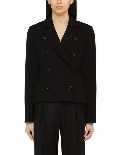 Black double-breasted jacket in wool blend