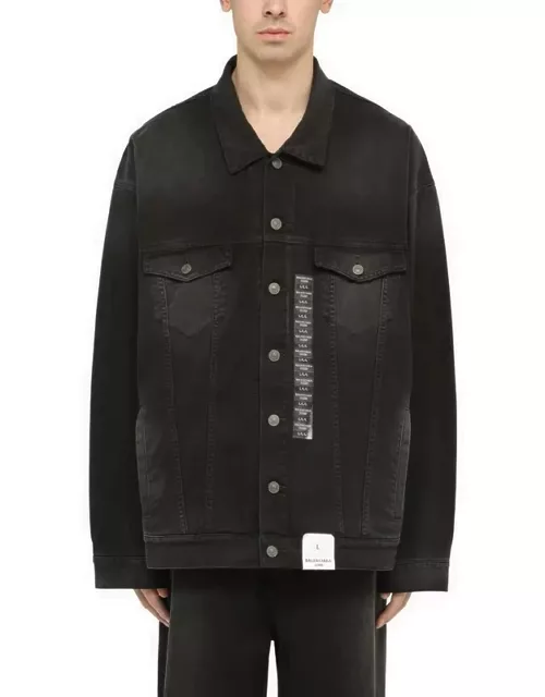 Black denim jacket with