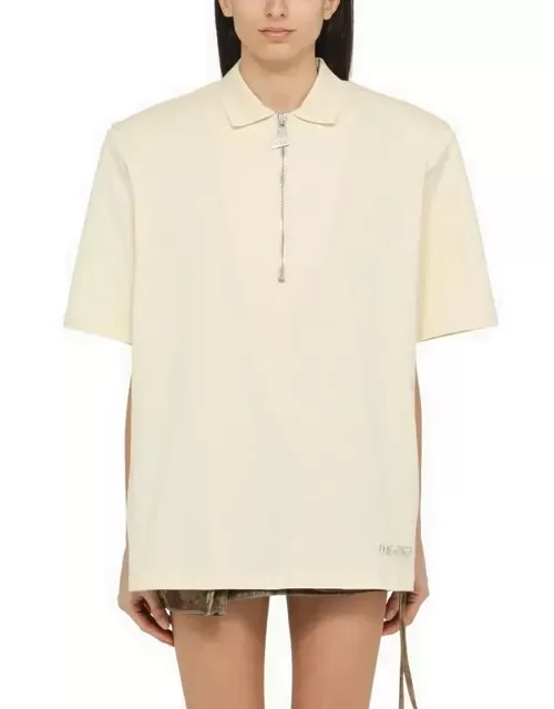 Cream-coloured polo shirt with over
