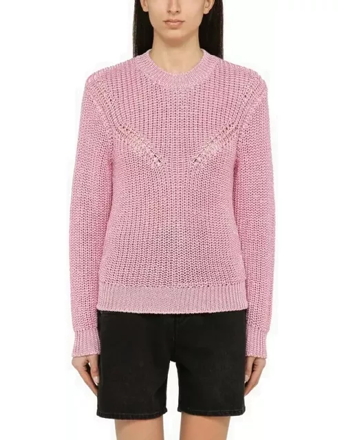 Recycled polyester pink crew-neck jumper